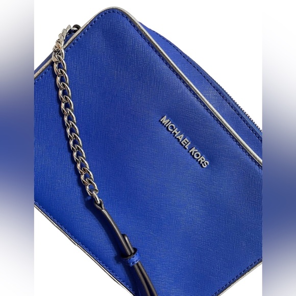 Michael Kors Handbags - Michael Kors Cobalt Blue Jet Set Crossbody Bag Purse Saffiano Leather